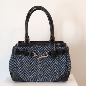 Black and Blue Women's Coach Small Tote Handbag